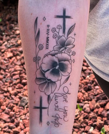 Floral Memorial Tattoo